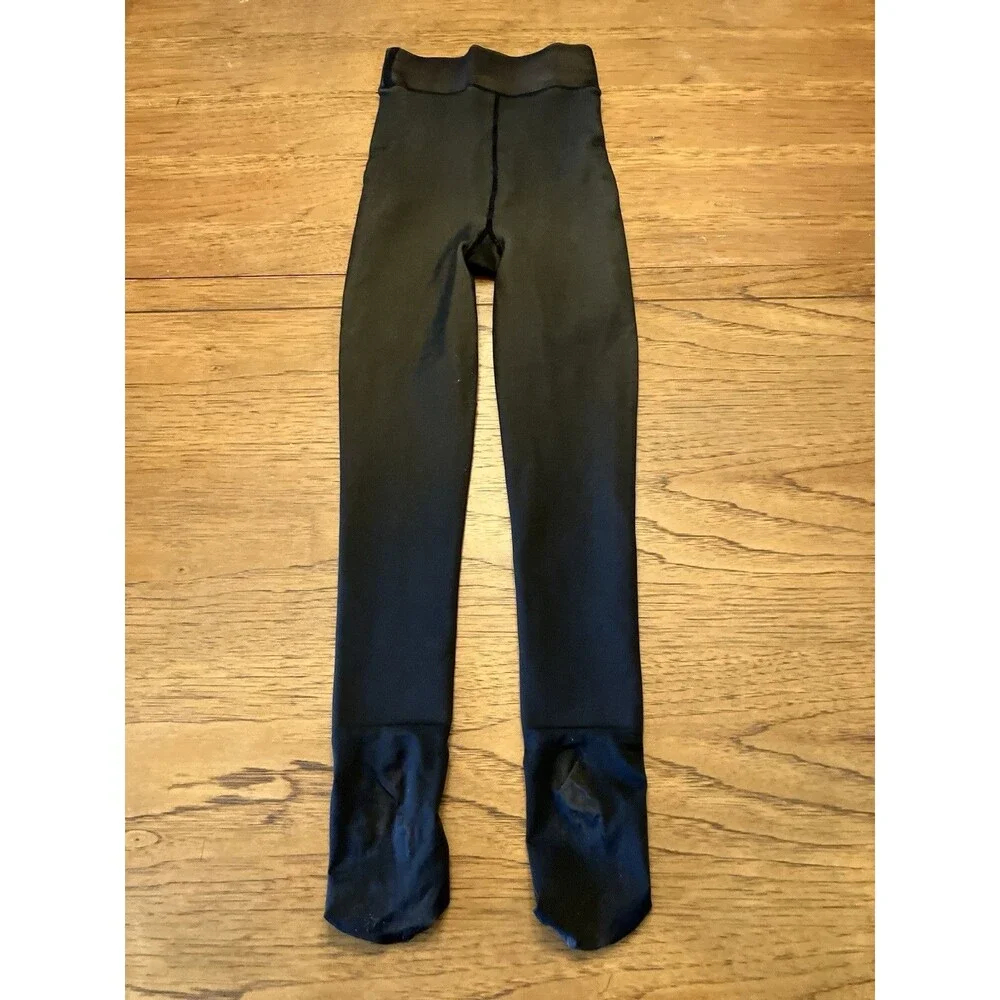 Women’s Black Thermal Fleece-Lined Opaque Footed Tights, Size S, 100+ Denier